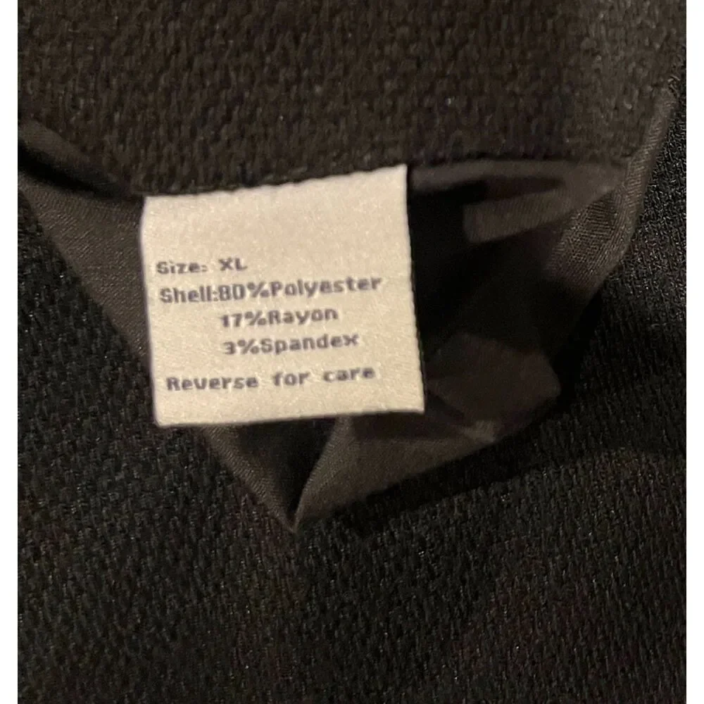 Paisley & Gray Men's Black Knit Blazer White Contrast Piping Pockets Sz XL